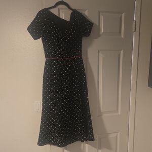 Designer BLACK HALO sz 2 Retro DRESS POLKA DOT